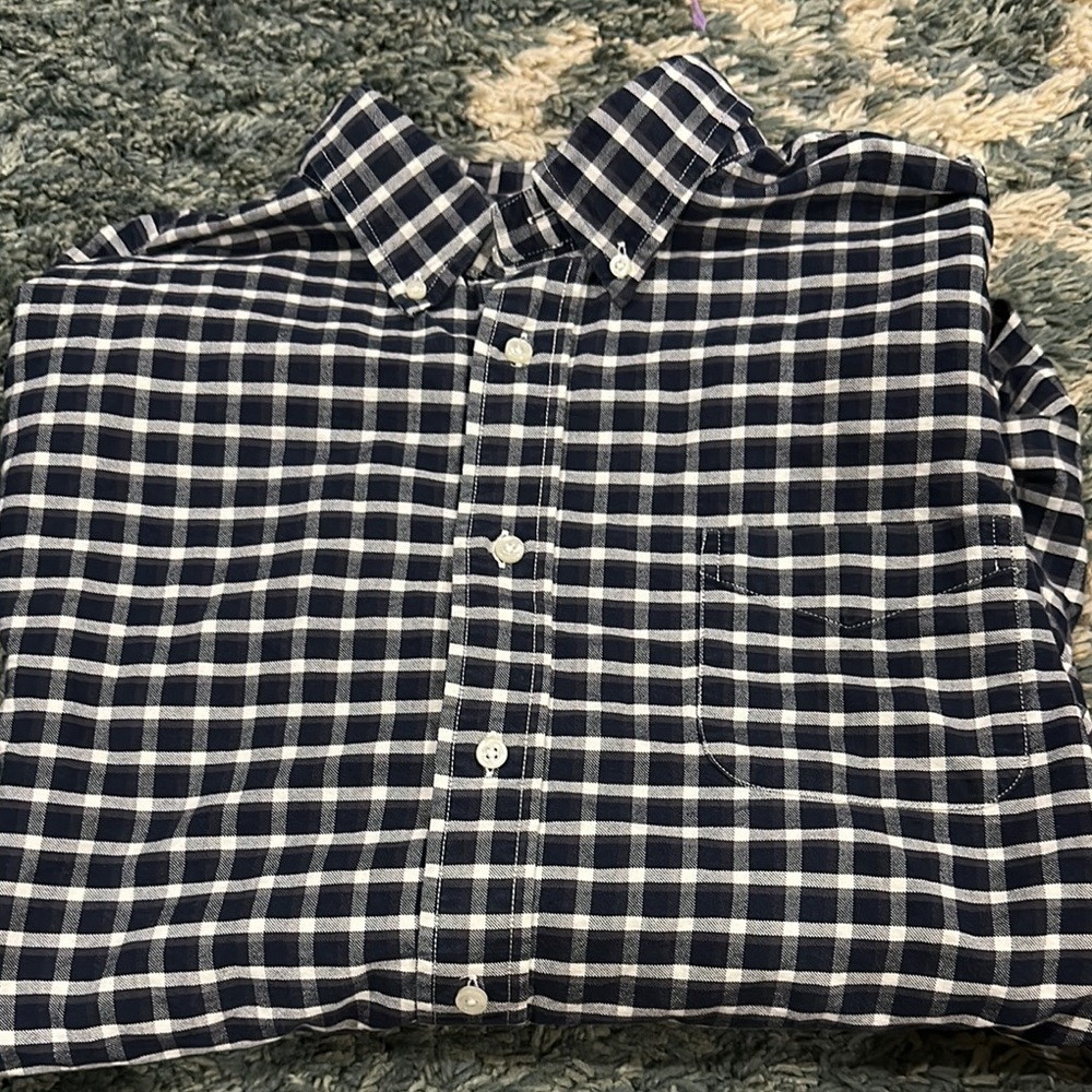 Black and White Checkered Button-Up Shirt